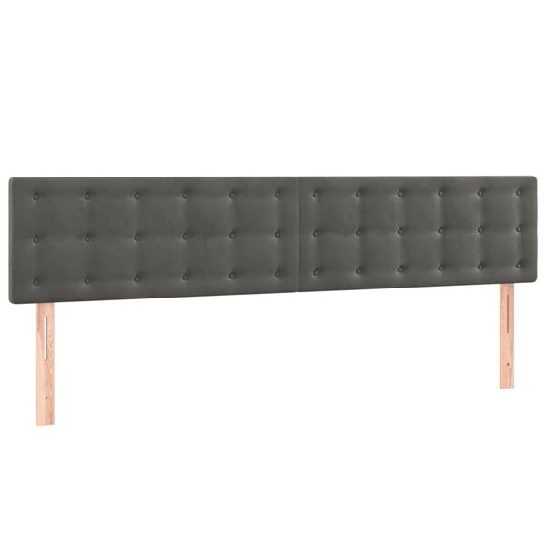 vidaXL T&ecirc;tes de lit Gris fonc&eacute; 160x5x78/88 cm Velours