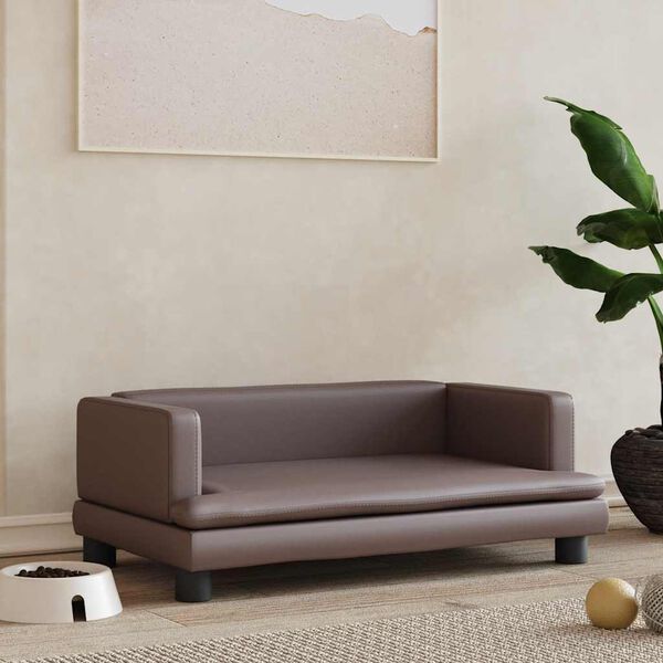 vidaXL Lit pour chien marron 80x45x30 cm similicuir