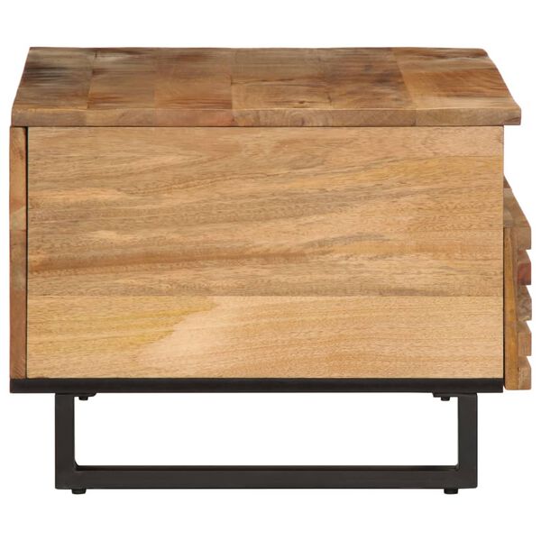 vidaXL Table basse 80x55x40 cm bois de manguier massif brut