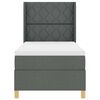 vidaXL Lit &agrave; ressorts avec matelas Gris 90 x 200 cm tissu