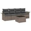 vidaXL Ensemble de canap&eacute; de jardin 5 pi&egrave;ces Gris polyrotin