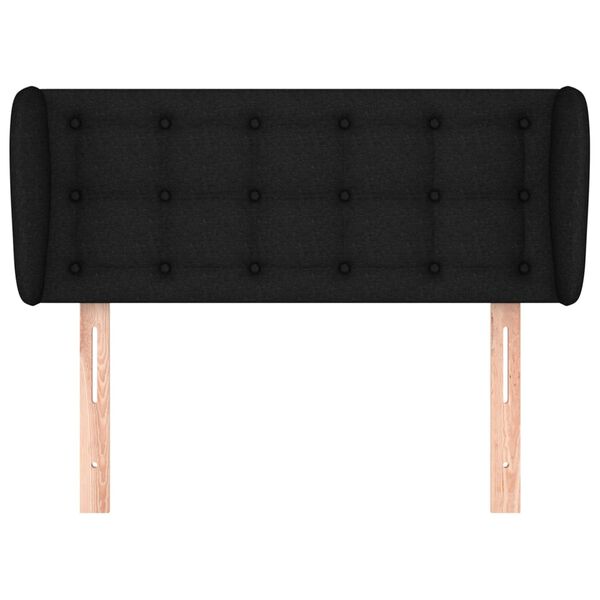vidaXL Tête de lit avec oreilles Noir 103x23x78/88 cm Tissu