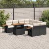 vidaXL Salon de jardin 9 pcs avec coussins noir r&eacute;sine tress&eacute;e