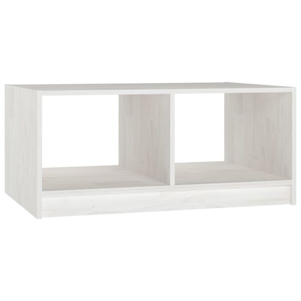 vidaXL Table basse blanc 75x50x33,5 cm bois de pin massif
