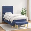 vidaXL Sommier &agrave; lattes de lit avec matelas Bleu 100x200 cm Tissu