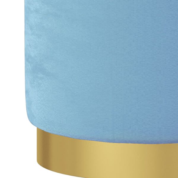 vidaXL Tabouret de rangement rond Bleu clair Velours 31 x 37 cm
