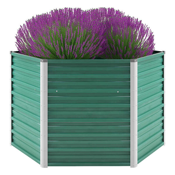 vidaXL Lit surélevé de jardin Acier galvanisé 129x129x77 cm Vert