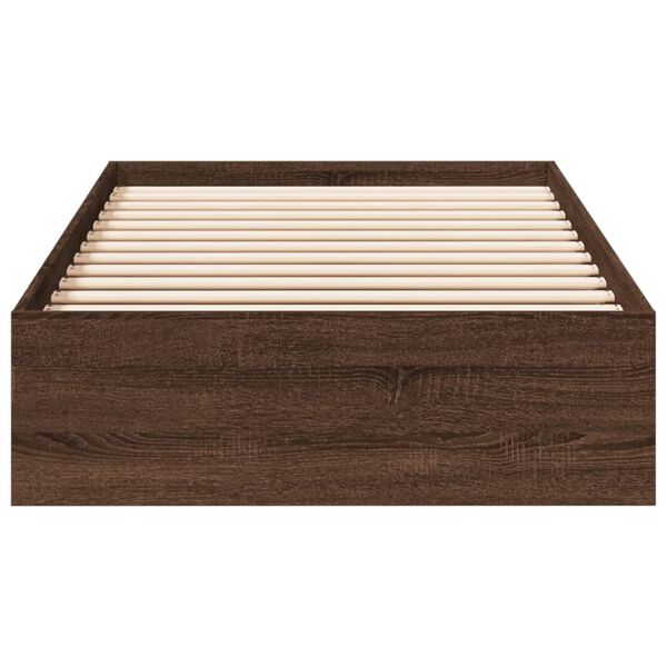 vidaXL Cadre de lit avec tiroirs sans matelas ch&ecirc;ne marron 75x190 cm