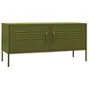 vidaXL Meuble TV Vert olive 105x35x50 cm Acier