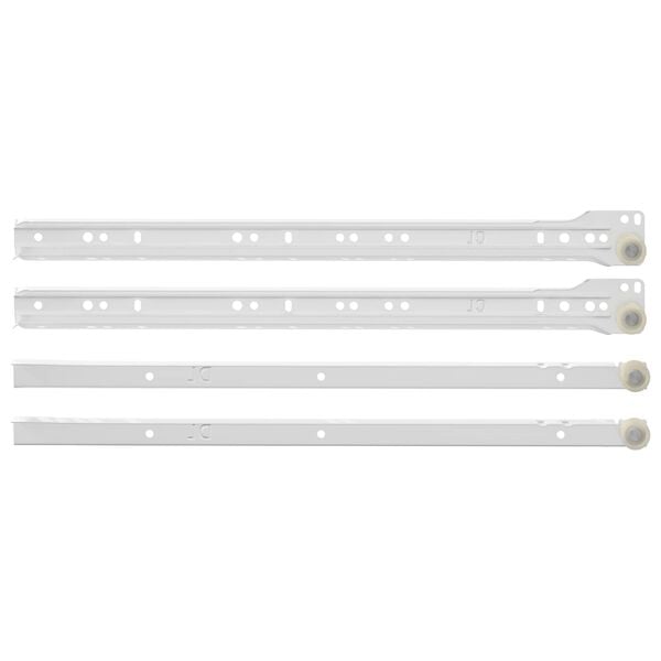 vidaXL Glissi&egrave;re de tiroir 12 pcs Blanc 400 mm Acier