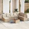 vidaXL Ensemble de canap&eacute; de jardin 9 pcs Beige Poly rotin