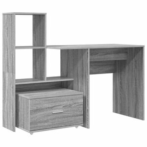 vidaXL Bureau Gris Sonoma 131,5 x 50 x 106,5 cm Bois d'ing&eacute;nierie
