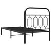 vidaXL Cadre de lit métal sans matelas avec tête de lit noir 80x200 cm