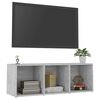vidaXL Meuble TV gris béton 107x35x37 cm bois d’ingénierie