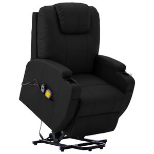 vidaXL Fauteuil de massage Noir Similicuir