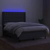vidaXL Sommier à lattes de lit matelas LED Gris foncé 140x190 cm Tissu
