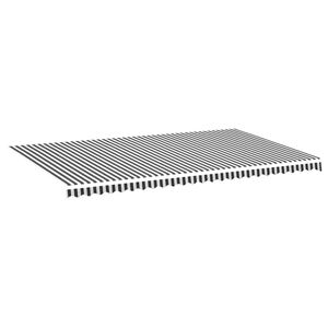 vidaXL Tissu de remplacement pour auvent Anthracite et blanc 6x3,5 m