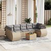 vidaXL Salon de jardin avec coussins 8 pcs beige r&eacute;sine tress&eacute;e