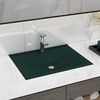 vidaXL Lavabo avec trou de robinet Vert fonc&eacute; mat 60x46 cm C&eacute;ramique