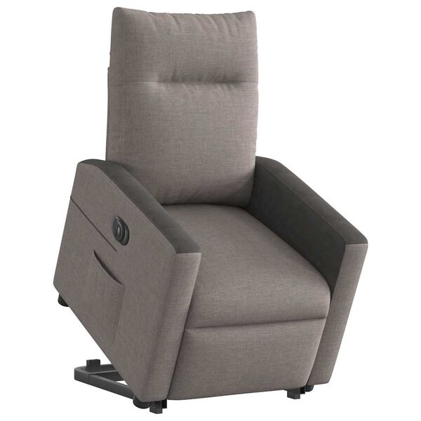 vidaXL Fauteuil inclinable &eacute;lectrique taupe tissu