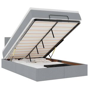 vidaXL Lit ottoman avec matelas gris clair 120x190 cm tissu