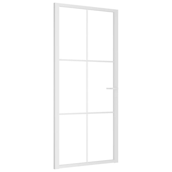 vidaXL Porte int&eacute;rieure 93x201,5 cm Blanc Verre ESG et aluminium