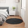 vidaXL Tapis en fausse Tafalla Noir &Oslash; 80 cm Polyester