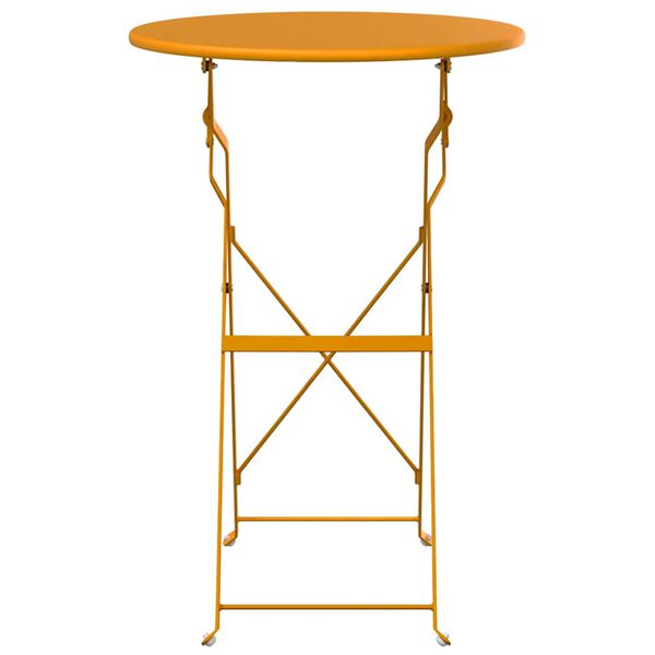 vidaXL Table bistrot Moutarde Ø50x71 cm Acier revêtu de poudre