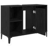 vidaXL Armoire d'&eacute;vier avec &eacute;tag&egrave;re Ch&ecirc;ne noir 80 x 33 x 60 cm
