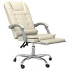 vidaXL Fauteuil de massage inclinable de bureau Cr&egrave;me Similicuir