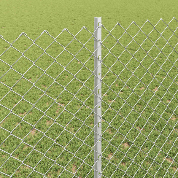 vidaXL Cl&ocirc;ture avec poteau Argent&eacute; 1,4 x 10 m Acier