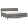 vidaXL Sommier &agrave; lattes de lit avec matelas Gris fonc&eacute; 160x200cm Tissu