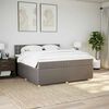 vidaXL Sommier &agrave; lattes de lit avec matelas Taupe 200x200 cm Tissu
