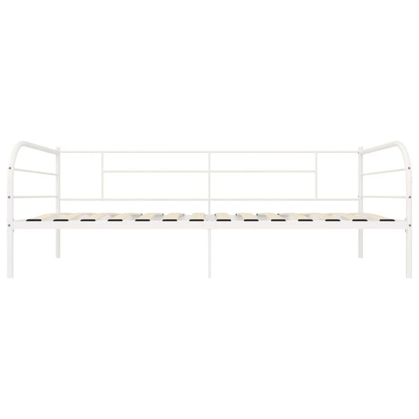 vidaXL Cadre de lit de jour sans matelas blanc m&eacute;tal 90x200 cm