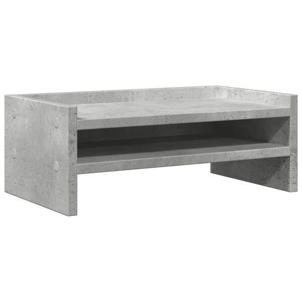 vidaXL Support de moniteur gris b&eacute;ton 42x24x16 cm bois d'ing&eacute;nierie
