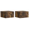 vidaXL Cabinet de chevet mural 2 pi&egrave;ces Ch&ecirc;ne fum&eacute; 33 x 34,5 x 20 cm