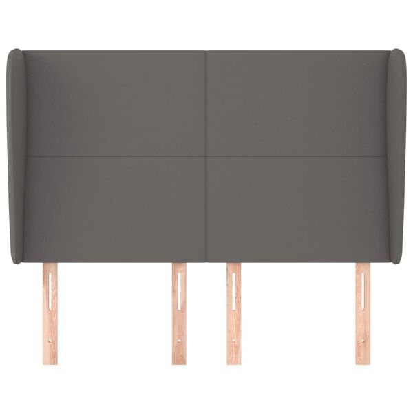 vidaXL T&ecirc;te de lit avec oreilles Gris 147x23x118/128 cm Similicuir