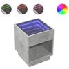 vidaXL Table basse avec LED infini gris b&eacute;ton 40x40x50 cm