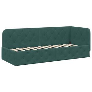 vidaXL Cadre de lit d'angle Vert fonc&eacute; 80 x 200 cm Velours