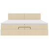 VidaXL Cadre de lit ottoman avec matelas cr&egrave;me 200x200 cm tissu
