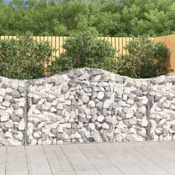vidaXL Paniers &agrave; gabions arqu&eacute;s 30 pcs 200x50x100/120 cm fer galvanis&eacute;
