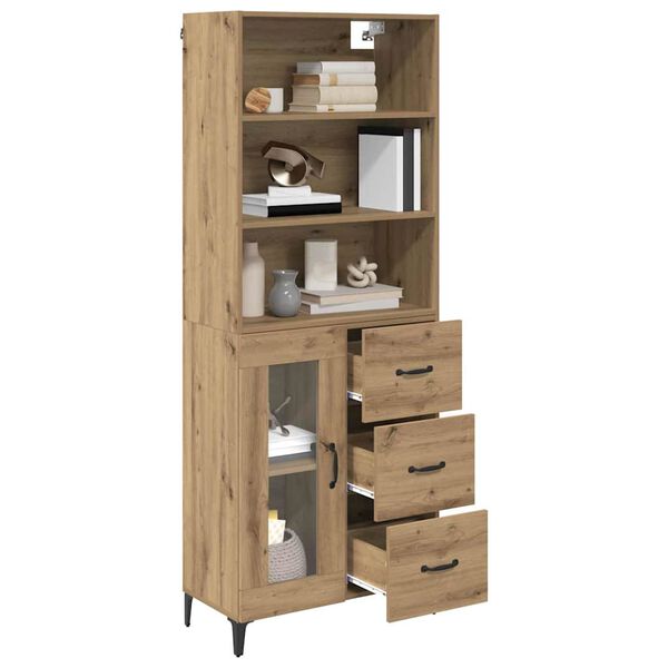 vidaXL Haut Armoire avec tiroir Ch&ecirc;ne artisanal 69,5 x 34 x 180 cm