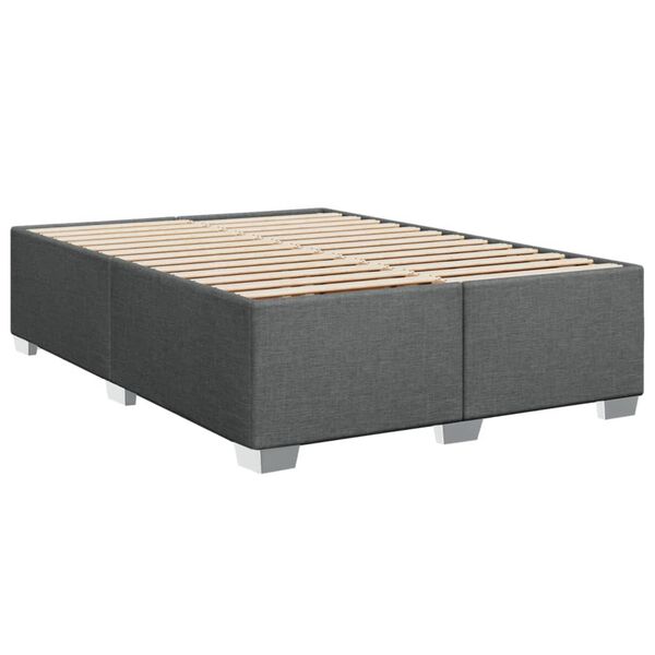 vidaXL Cadre de lit sans matelas gris fonc&eacute; 140x190 cm tissu