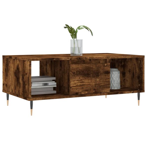vidaXL Table basse Chêne fumé 90x50x36,5 cm Bois d'ingénierie