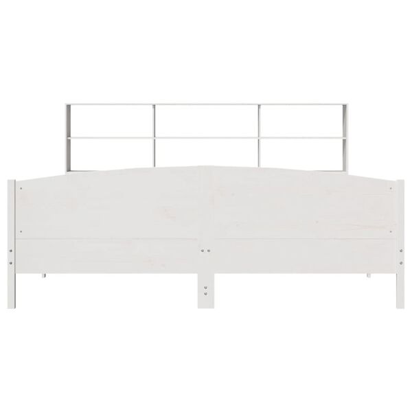 vidaXL Lit biblioth&egrave;que sans matelas blanc 180x200 cm bois pin massif