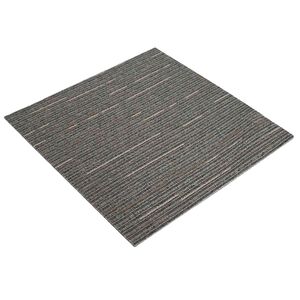 vidaXL Carreau de tapis Ray&eacute; Marron Fonc&eacute; 50 x 50 cm 20 pi&egrave;ces