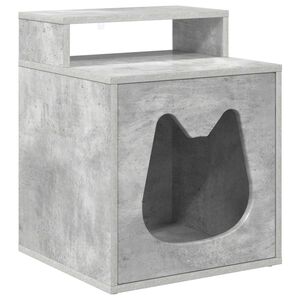 vidaXL Maison pour chat B&eacute;ton 42,5 x 40 x 53,5 cm Bois d'ing&eacute;nierie