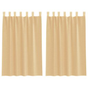 vidaXL Rideaux en voile avec boucles 2 pcs sable 140x175 cm