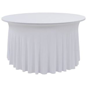 vidaXL Nappes &eacute;lastiques de table avec jupon 2 pcs 120x74 cm Blanc