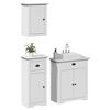 vidaXL Meubles de salle de bain 3 pcs BODO blanc bois de pin massif